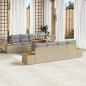 Preview: ARDEBO.de - 9-teiliges Garten Sofa Set mit Kissen Beige Poly Rattan