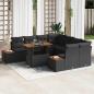 Preview: ARDEBO.de - Garten-Sofa-Set 9 stk. Schwarz Poly Rattan