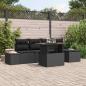 Preview: ARDEBO.de - Garten-Sofa-Set 6 stk. Schwarz Poly Rattan