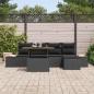 Preview: 6-teiliges Garten Sofa Set mit Kissen Schwarz Poly Rattan