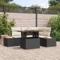 Preview: 5-teiliges Garten Sofa Set mit Kissen Schwarz Poly Rattan