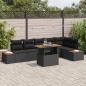 Preview: ARDEBO.de - Garten-Sofa-Set 7 stk. Schwarz Poly Rattan
