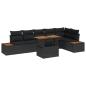 Preview: Garten-Sofa-Set 7 stk. Schwarz Poly Rattan