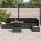 Preview: Garten-Sofa-Set 7 stk. Schwarz Poly Rattan