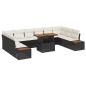 Preview: 11-teiliges Garten Sofa Set mit Kissen Schwarz Poly Rattan
