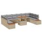 Preview: 11-teiliges Garten Sofa Set mit Kissen Beige Poly Rattan