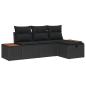Preview: Gartensofa-set 4 stk. Schwarz Poly-Rattan