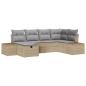Preview: 6-teiliges Garten Sofa Set mit Kissen Beige Poly Rattan