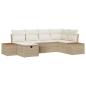 Preview: 6-teiliges Garten Sofa Set mit Kissen in Beige aus Poly Rattan