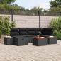 Preview: ARDEBO.de - Gartensofa-set 7 stk. Schwarz Poly-Rattan
