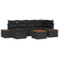 Preview: Gartensofa-set 7 stk. Schwarz Poly-Rattan