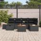 Preview: Gartensofa-set 7 stk. Schwarz Poly-Rattan