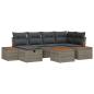 Preview: 7-teiliges Garten Sofaset mit Kissen Grau Poly-Rattan