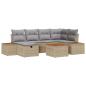 Preview: 7 teiliges Garten Sofa Set mit Kissen Beige Poly-Rattan