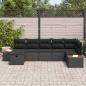 Preview: Garten-Sofa-Set mit Kissen 7 pcs Schwarz Poly Rattan