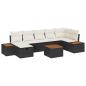 Preview: ARDEBO.de - 8-teilige Garten Sofa Set mit Kissen Schwarz Poly Rattan