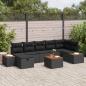 Preview: ARDEBO.de - Gartensofa-set 8 stk. Schwarz Poly-Rattan