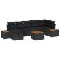 Preview: Gartensofa-set 8 stk. Schwarz Poly-Rattan