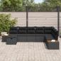Preview: 8-teiliges Garten Sofa Set mit Kissen Schwarz Poly-Rattan