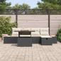 Preview: 6-teiliges Garten-Sofa-Set mit Kissen Schwarz Poly Rattan Akazie