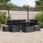 Preview: ARDEBO.de - Garten-Sofa-Set 7 Stk. Schwarz Poly-Rattan