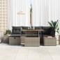 Preview: 7-teiliges Garten Sofa Set mit Kissen Grau Poly Rattan Akazie