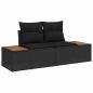 Preview: 9-teiliges Garten-Sofaset mit Kissen Schwarz Poly Rattan Akazie