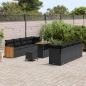 Preview: 11-teiliges Gartensofa-Set mit Kissen Schwarz Poly Rattan Akazie