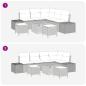 Preview: Gartensofa-set mit Kissen 8 pcs Schwarz