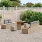 Preview: 8-teiliges Garten Sofa Set mit Kissen in Beige aus Poly Rattan und Akazie