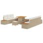 Preview: 10-teiliges Garten Sofa Set mit Kissen Beige Poly Rattan Akazie