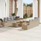 Preview: ARDEBO.de - Gartensofa-set 11 stk. 10-Sitzanzahl Beige Poly Rattan