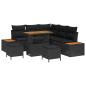 Preview: Gartensofa-set 8 stk. 7-Sitzer Schwarz Poly Rattan