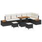 Preview: Gartensofa-set 9 stk. 8-Sitzanzahl Schwarz Poly Rattan