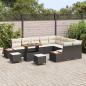 Preview: 12-teiliges Garten-Sofaset mit Kissen Schwarz Poly Rattan Akazie