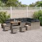 Preview: 13-teiliges Garten-Sofa-Set mit Kissen Grau Poly-Rattan Akazie