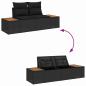 Preview: 13-teiliges Garten-Sofa Set mit Kissen Schwarz Poly-Rattan Akazie