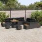 Preview: 13-teiliges Garten-Sofa Set mit Kissen Schwarz Poly-Rattan Akazie