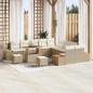 Preview: ARDEBO.de - Gartensofa-set mit Kissen mit Speicher 13 pcs Beige Poly Rattan