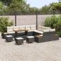 Preview: 14-teiliges Garten Sofa Set mit Kissen Schwarz Poly Rattan Akazie