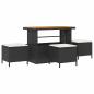 Preview: 14-teiliges Garten Sofa Set mit Kissen Schwarz Poly Rattan Akazie