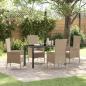 Preview: ARDEBO.de - 5-teiliges Garten Esszimmer Set mit Kissen Beige Poly Rattan