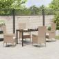 Preview: 5-teiliges Garten Esszimmer Set mit Kissen Beige Poly Rattan