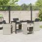 Preview: 5-teiliges Garten-Essgruppen-Set mit Kissen hellgraues Poly-Rattan
