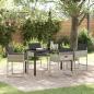 Preview: ARDEBO.de - 5-teiliges Garten-Ess-Set mit Kissen in Hellgrau aus Poly-Rattan