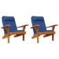Preview: Blaues Kissenset Blau Baumwolle, Holz Standard Kissenset