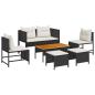 Preview: Garten-Sofa-Set Schwarz Synthetisches Rattan Mittel