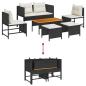 Preview: Garten-Sofa-Set Schwarz Synthetisches Rattan Mittel