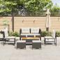 Preview: Garten-Sofa-Set Schwarz Synthetisches Rattan Mittel