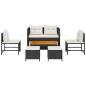 Preview: Garten-Sofa-Set Schwarz Synthetisches Rattan Mittel